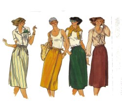 9824 VOGUE FRONT AND BACK WRAP TIED SKIRTS PATTERN 24 INCH WAIST